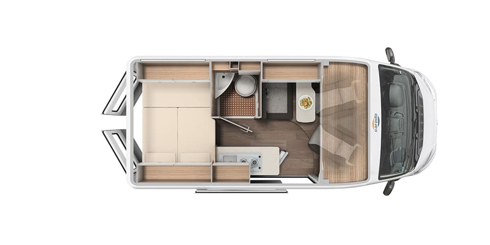 Die Innenansicht des ADAC Wohnmobil CV560