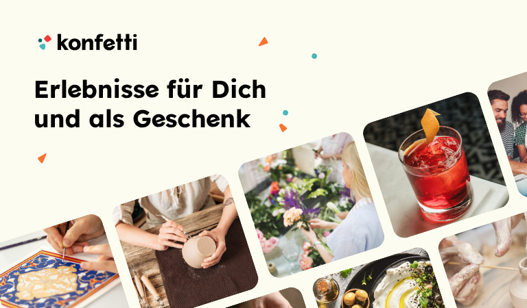 Verschiedene Personen konzentriert beim Gestalten und Zubereiten, helle Farben, kreativ