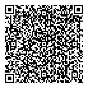 Ein schwarzer QR-Code auf weißem Hintergrund.